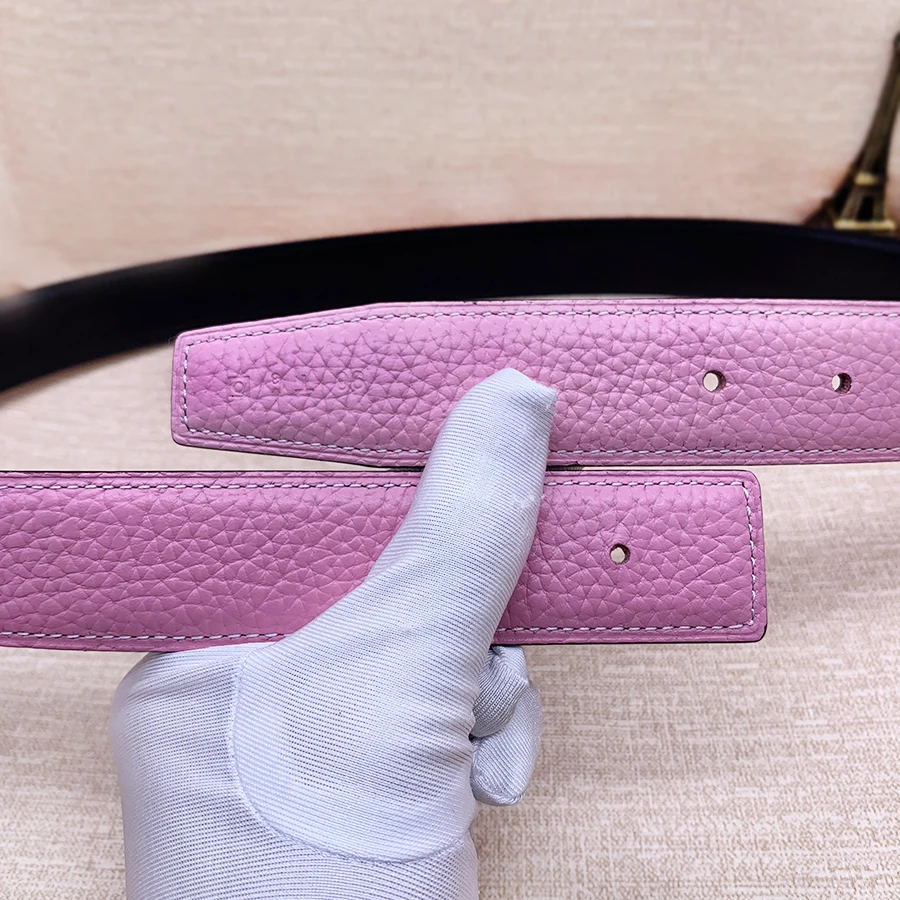 Top Trends: 2023 WITHOUT BUCKLE Ciartuar For Men Women 3.2cm Pink Color Belt High Quality Cowskin Genuine Leather Two Sides Free Shipping Shoppable Styles