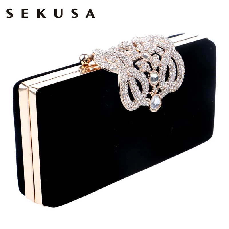 Top Trends: SEKUSA Clutch Evening Bags Crown Rhinestones Evening Bags Purse Shoulder Bag For Wedding Diamonds Lady Purse Mini Evening Bags Shoppable Styles