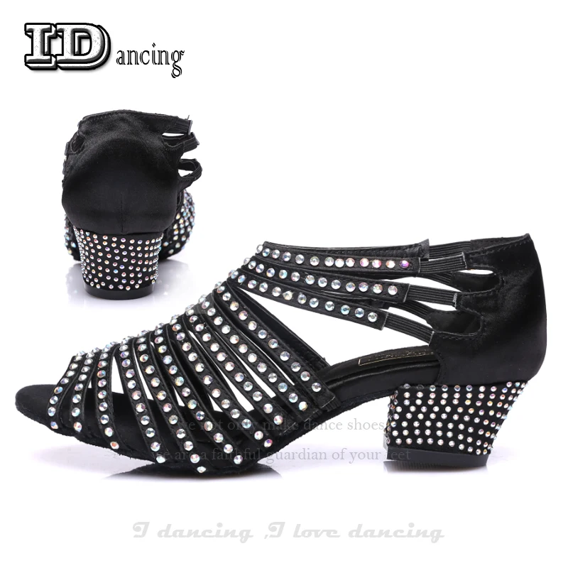 Top Trends: Square Dance Shoes For Women Ballroom Shoes Girls Latin Dance Shoes Salsa Shoes Rhinestone Slip On Soft Female JuseDanc Shoppable Styles - Image 2