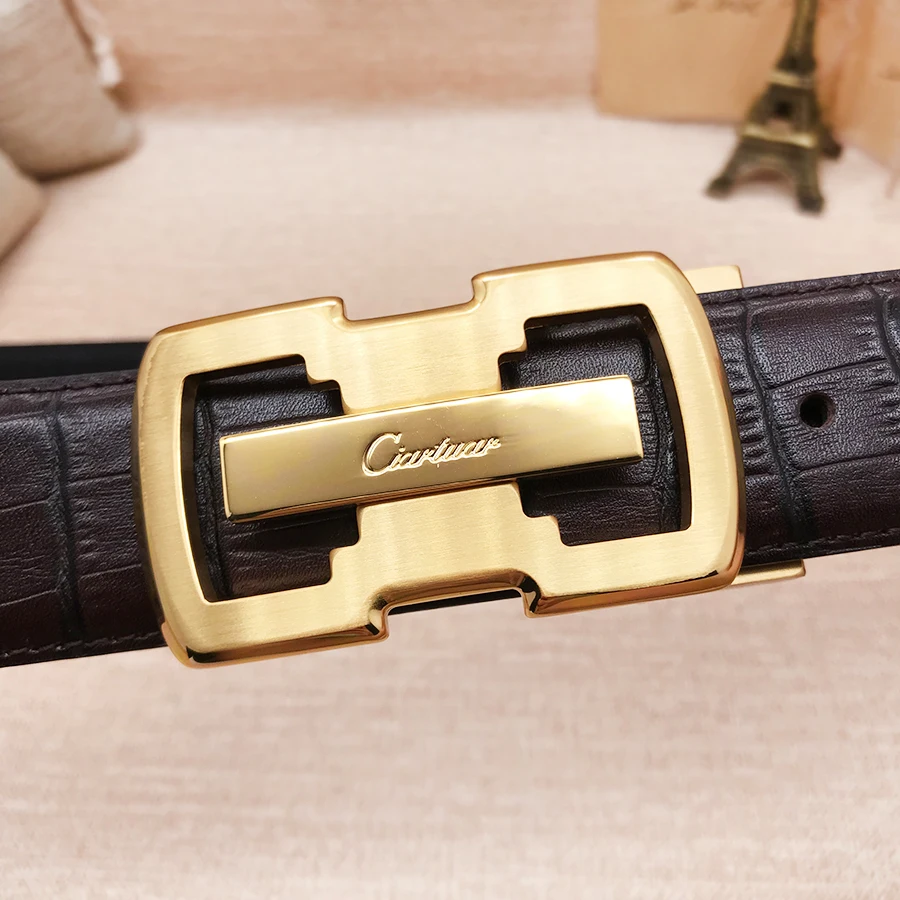 Top Trends: 2023 New Design Belt High Quality Men Genuine Leather Strap Trousers First Layer Suit Ciartuar Brass Small Buckle Free Shipping Shoppable Styles