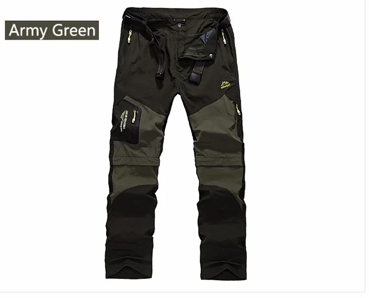 meeste matkapüksid, millel on mitmed taskud ja tumeroheline värv