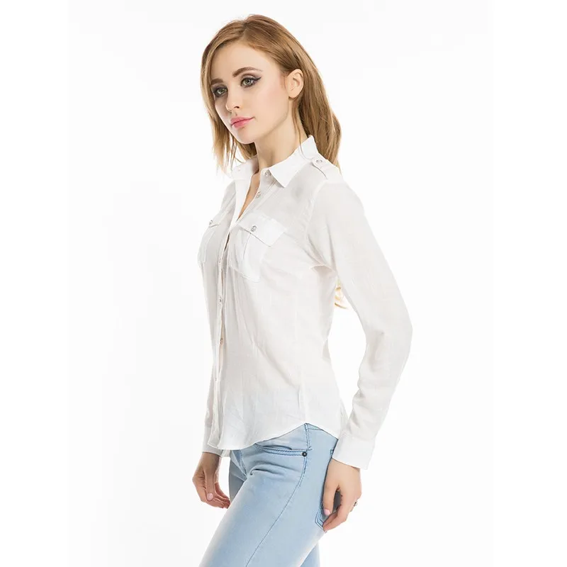 Turn-down Collar Casual Solid Shirt - FashionandLove.com