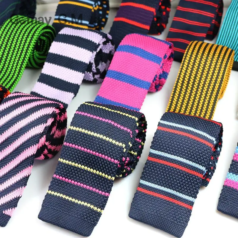 Top Trends: Fashion Mens Knit Ties Colorful New 6cm Narrow Width Knitted Skinny Neckties For Party Wedding Male Neckwear Tie Cravat Shoppable Styles