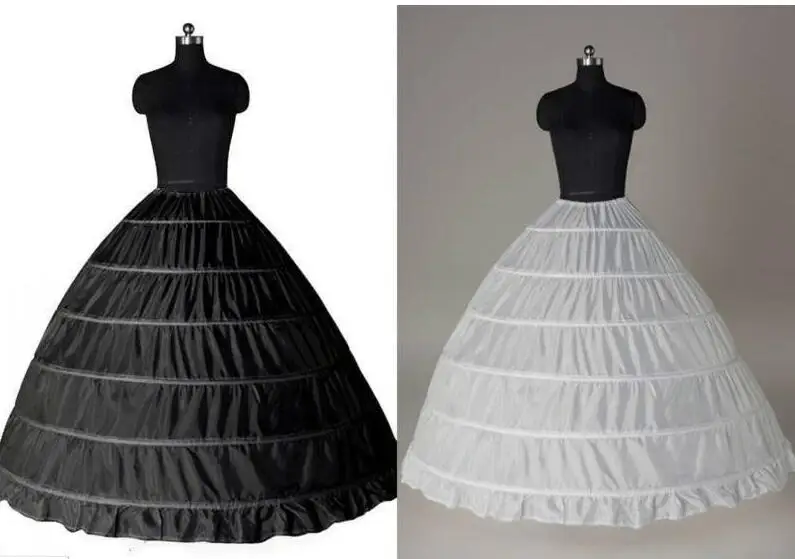 Top Trends: New Arrive In Stock White Black 6 Hoops Wedding Petticoat Crinoline Slip Underskirt For Bridal Gown Petticoats Shoppable Styles