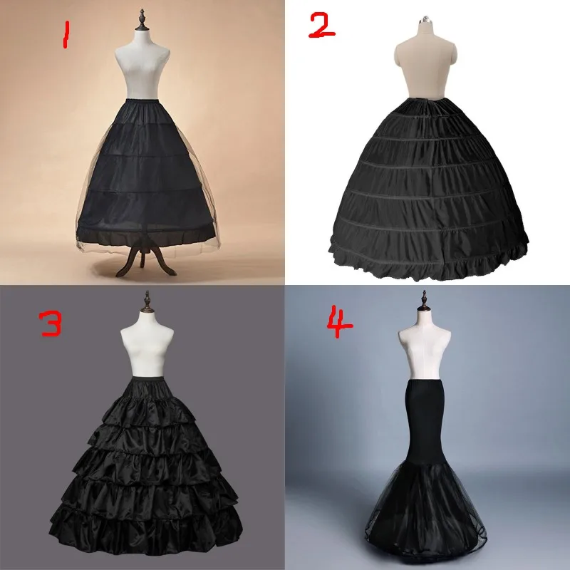 Top Trends: Black Hoop Crinoline Long Wedding Petticoat Ball Gown Underskirt Mariage Skirt Bridal Accessories 2020 Shoppable Styles