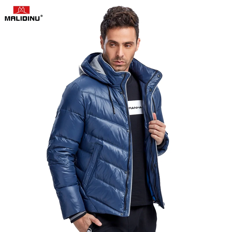 Top Trends: MALIDINU Men Down Jacket Winter Thick Down Coat High Quality Warm Mens Down Coats Hooded 70%White Duck Down Men Parka Russian Shoppable Styles