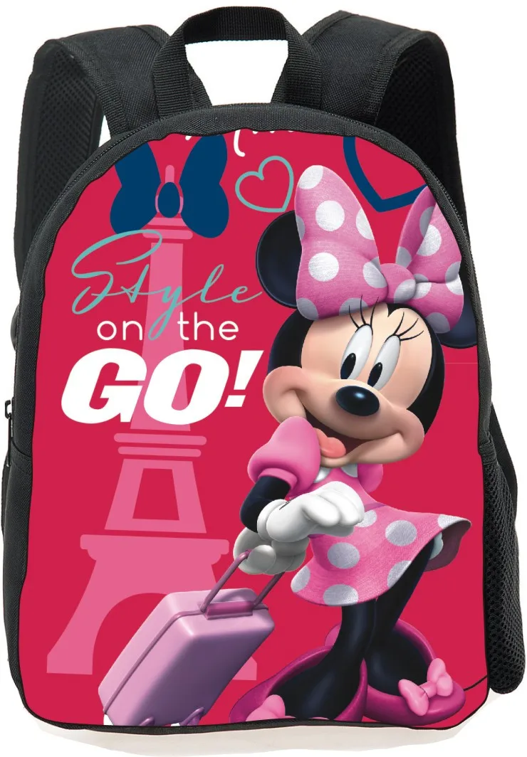 must seljakott roosa esipaneeliga, millel on multikategelane ja tekst