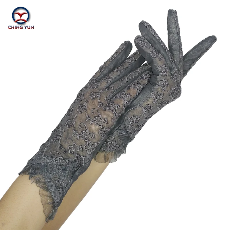 Top Trends: CHING YUN Women Lace Gloves 2019 New Spring Woman Ultra-thin Gloves Leather Solid Women's Fashion Soft Sheepskin Ladies Gloves Shoppable Styles