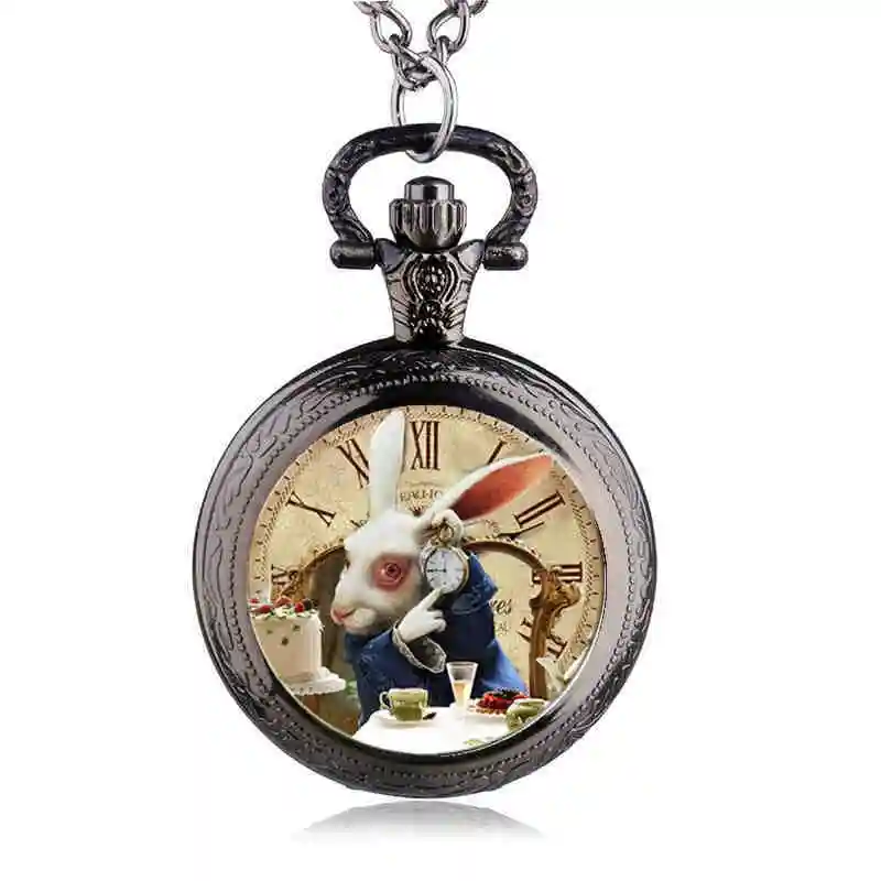 Top Trends: Fashion Design Movie Alice Rabbit Pocket Watch Women Children Pendant Necklace Watches Gift Shoppable Styles