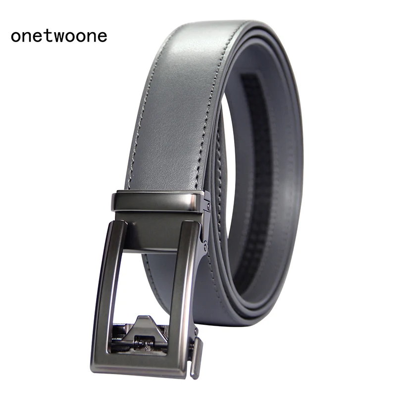 Top Trends: Famous Brand Belt Men Top Quality Genuine Luxury Leather Belts For Men Strap Male Metal Automatic Buckle 3.5cm Black Gray Belt Shoppable Styles