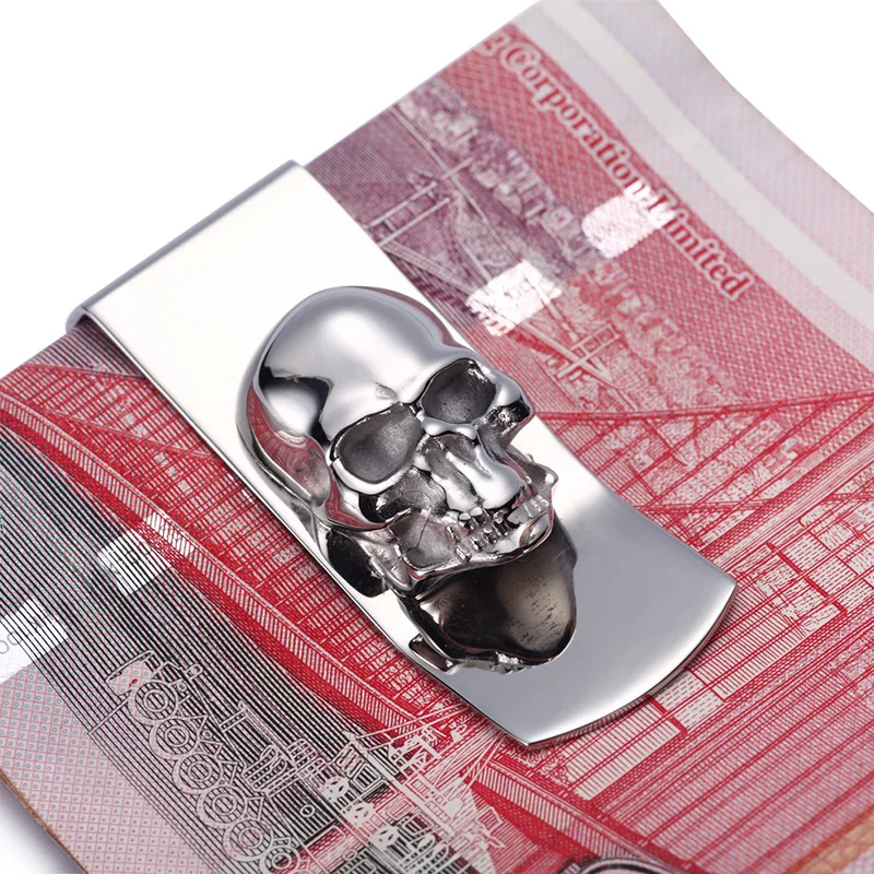 Top Trends: Modern - Brand New 2022 Skull Designs Men Sliver Money Clip Slim Pocket Purse Cash Holder Card Organizer Men Women Wallet Shoppable Styles