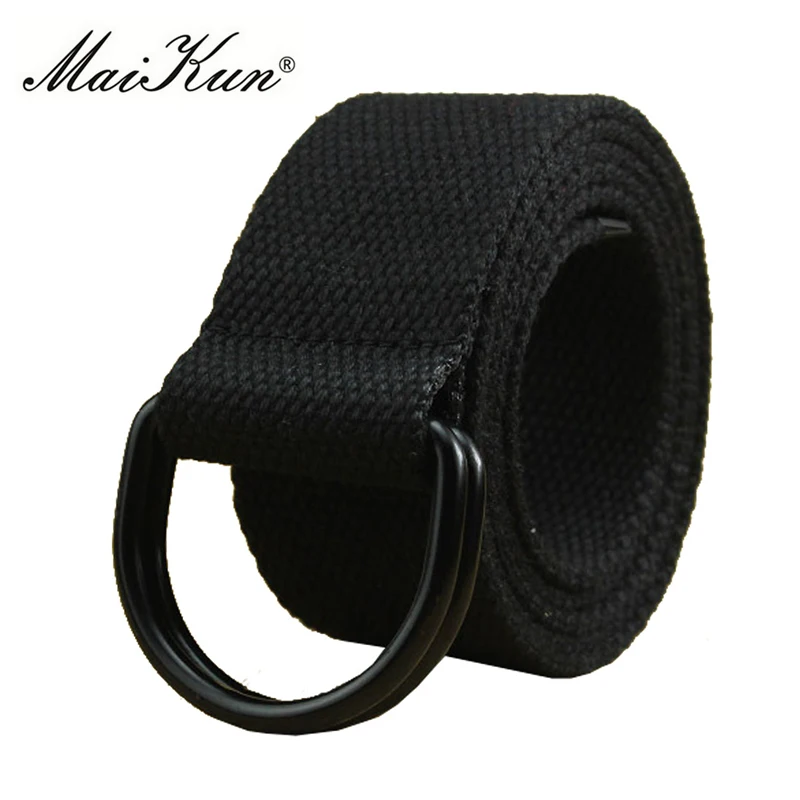 Top Trends: MaiKun Canvas Belts For Men Double Ring Metal Buckle Belts Male Tactical Strap For Jeans Shoppable Styles