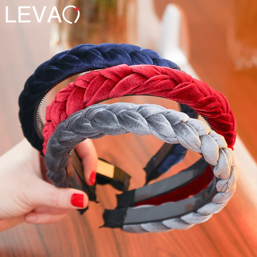 Top Trends: LEVAO Solid Color Velvet Braid Headband With Teeth Hair Accessories Korean Twists Hairband Women And Girls Head Wear Shoppable Styles