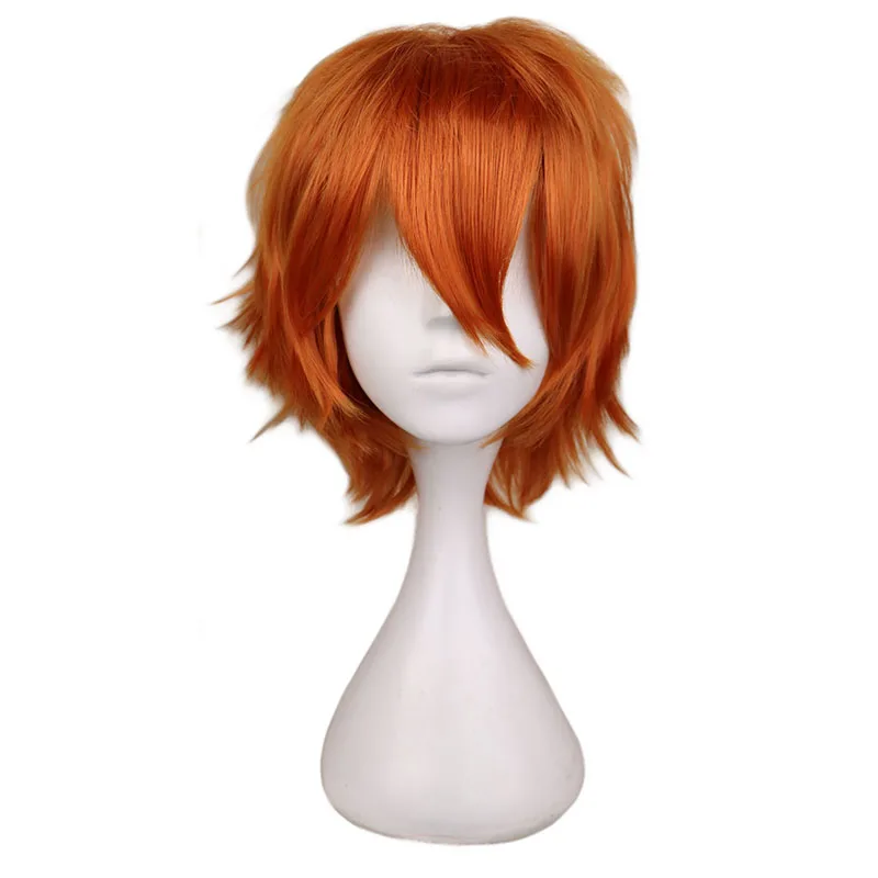 Top Trends: QQXCAIW Men Short Costume Cosplay Wig Boys Orange Heat Resistant Synthetic Hair Wigs Shoppable Styles