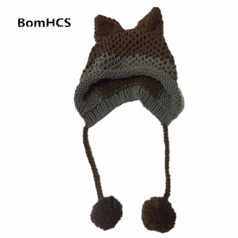 Top Trends: BomHCS Cute Fox Ears Beanie Winter Warm 100% Handmade Knit Hat Shoppable Styles