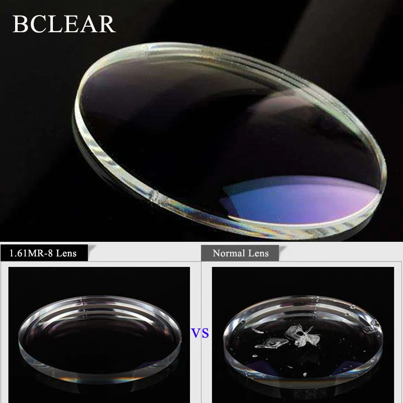 Top Trends: BCLEAR 1.60 Index Aspheric Clear Lens MR-8 Super Hard Optical Glasses Prescription Lenses Strong Anti Reflective For Rimless Shoppable Styles