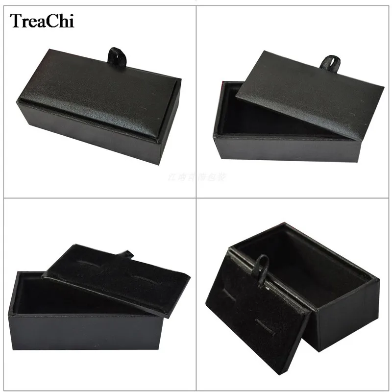 Top Trends: Wholesale 30Pcs / lot Black Cufflink Packaging Box Men's Cuff Links Craft Badge Jewelry Gift Case Shoppable Styles