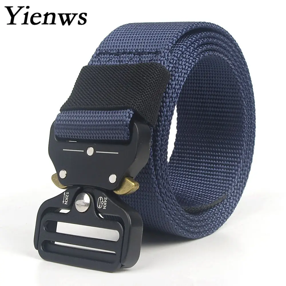 Top Trends: Yienws Men Belts 200cm Canval Nylon Tactical Belts Men Plus Size Cinto Militar 150cm Belt Black Outwear Riem Heren Wid 3.8 YIB33 Shoppable Styles