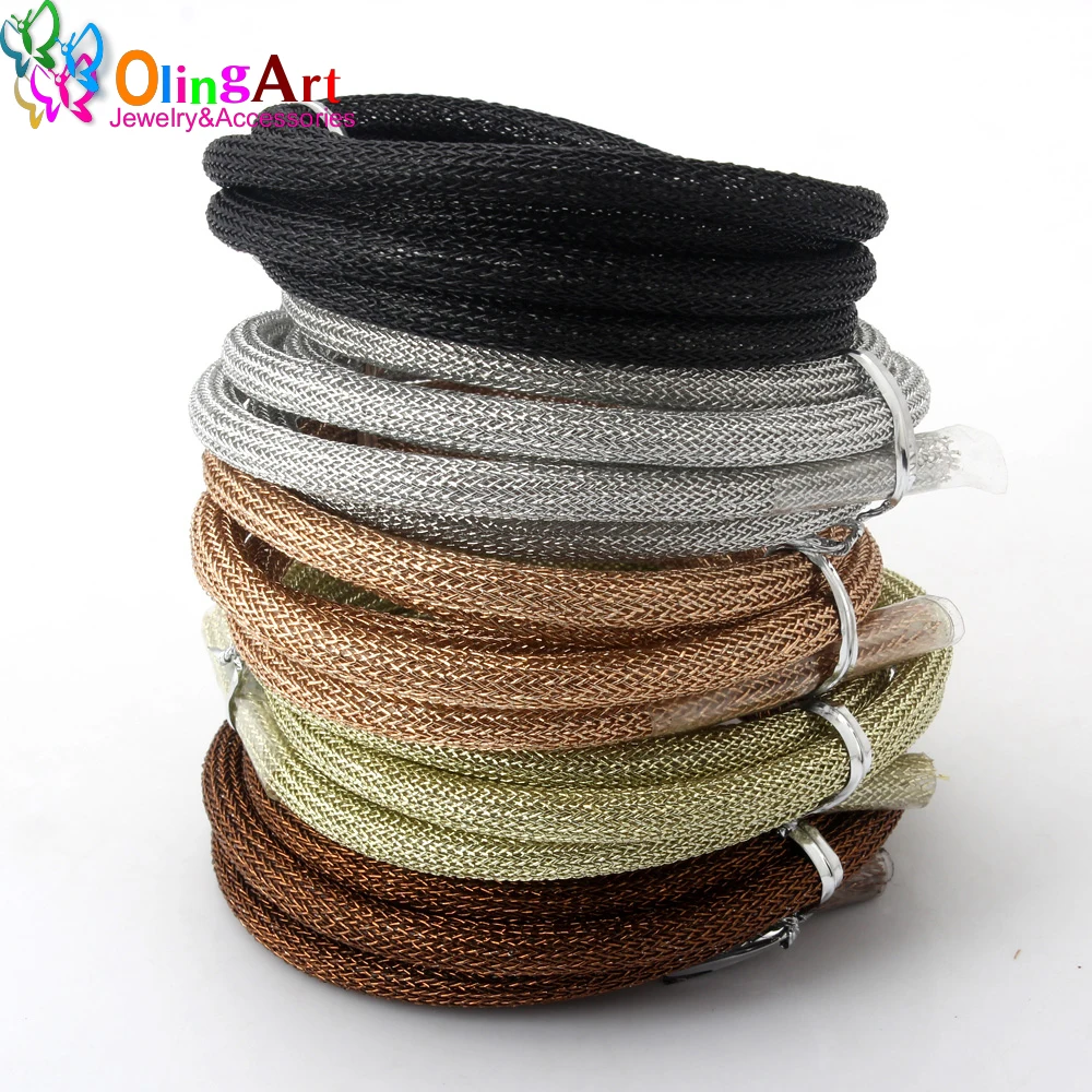 Top Trends: OLINGART 1M / lot 6.0mm Mesh Metal Colorful Wire Plastic Hollow Tube Put On The Wire To Fix Shape DIY Bracelet Jewelry Making Shoppable Styles - Image 3