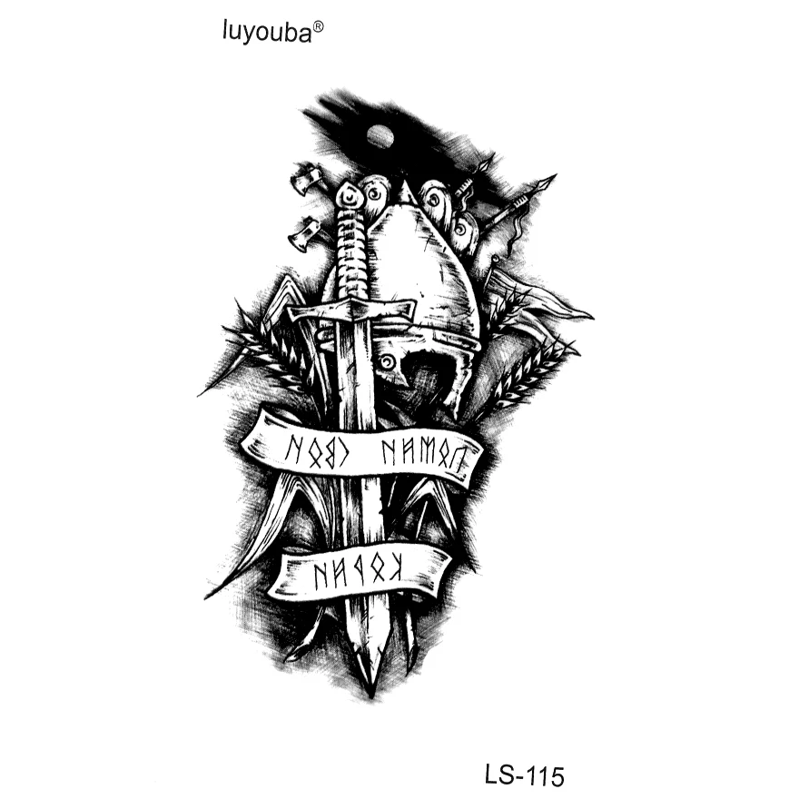 Top Trends: Immortal Knight Waterproof Temporary Tattoos Men Warrior Tatouage Temporaire Femme Tatoo Temporary Stickers Shoppable Styles