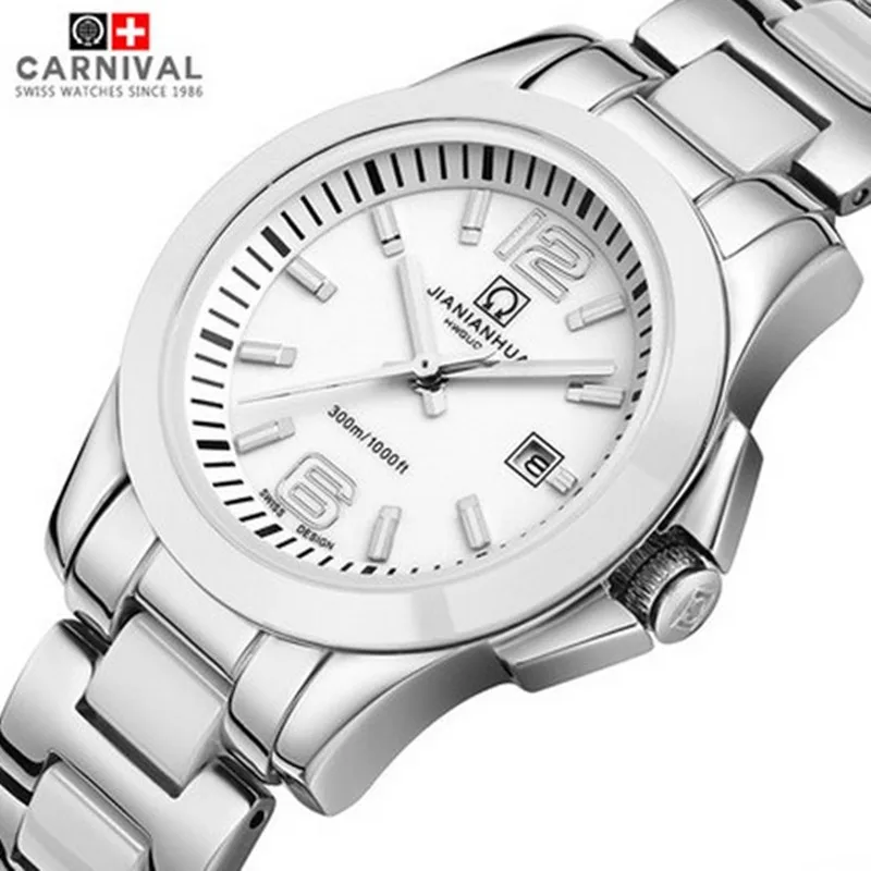 Top Trends: Carnival Ceramic Waterproof Military Automatic Mechanical Lovers Watch White Dress Fashion Luxury Brand Ladies Watches Relogio Shoppable Styles