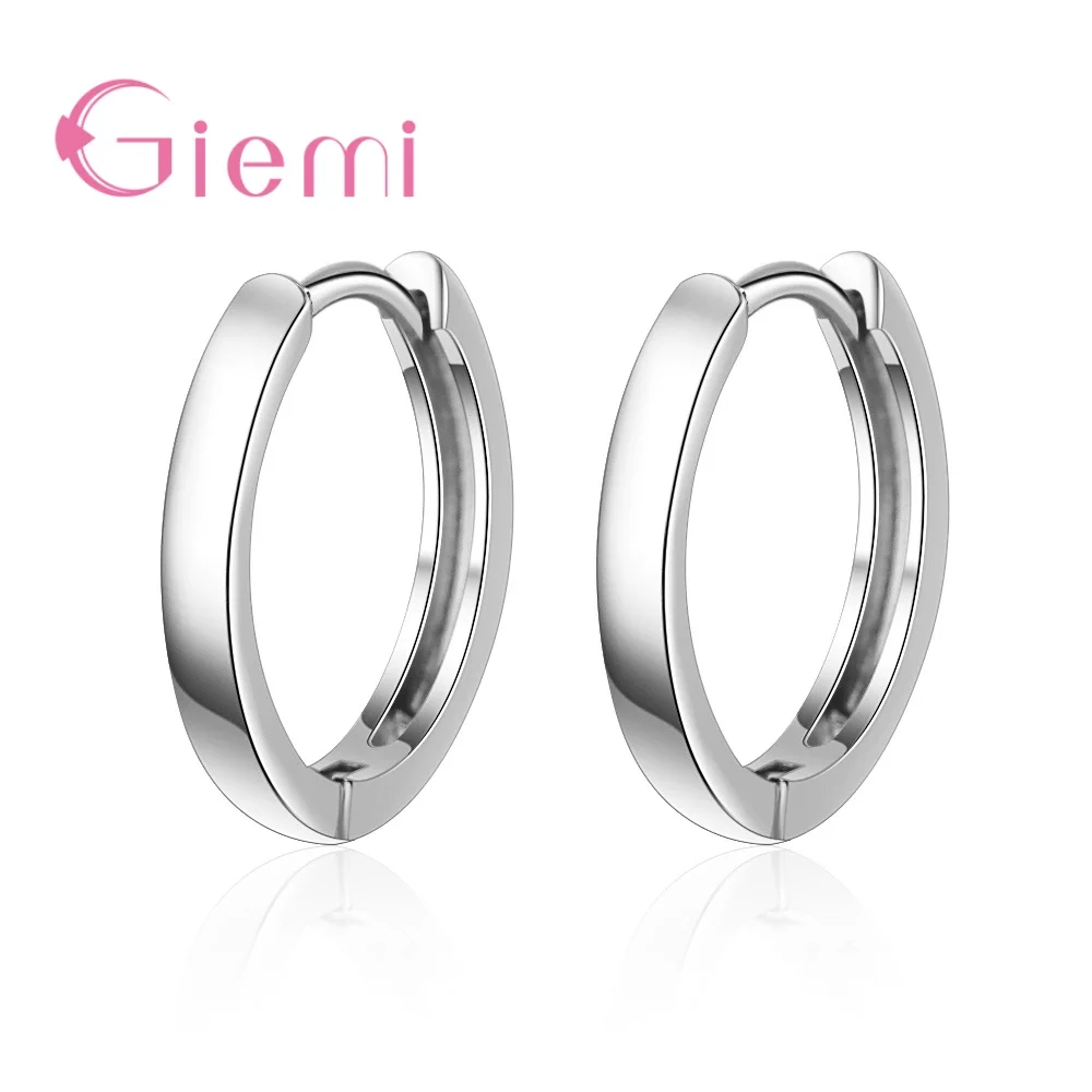 Top Trends: 925 Silver Simple Ear Bone White Black Earrings For Women Small Silver Color Earrings Ear Buckle Round Circle Earrings Jewelry Shoppable Styles