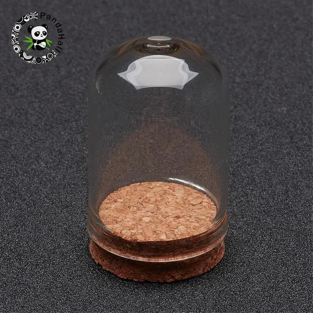 Top Trends: 100pcs Clear Bell Shape Transparnet Glass Column Bottles With Tampions For Jewelry Packaging, Decoration Jars, 36.5x22mm Shoppable Styles