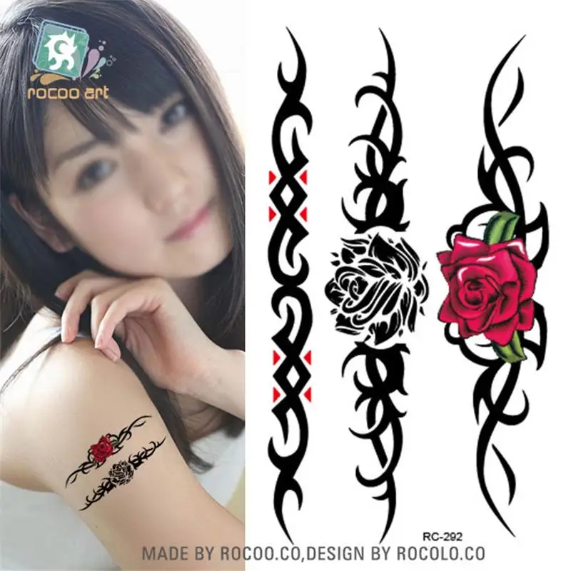 Top Trends: Body Art Waterproof Temporary Tattoos For Men And Women 3D Beautiful Bracelet Design Small Arm Tattoo Sticker Wholesale RC2292 Shoppable Styles