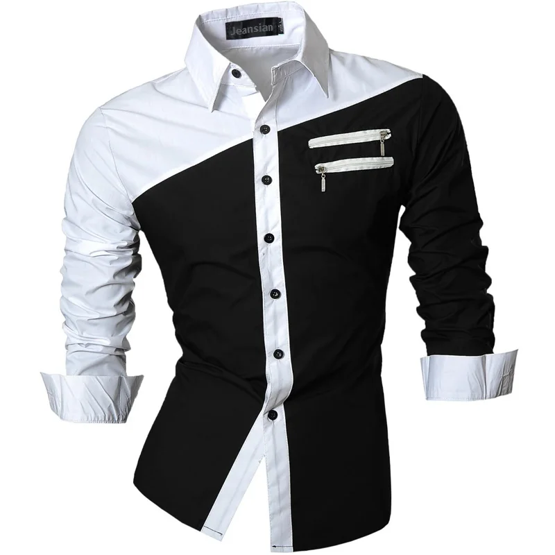 Top Trends: Jeansian Spring Autumn Features Shirts Men Casual Long Sleeve Casual Male Shirts Zipper Decoration (No Pockets) Z015 Shoppable Styles