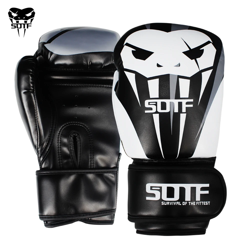 Top Trends: SOTF Men Women Venomous Snake MMA Black Boxing Gloves Muay Thai Kickboxing Fierce Fighting Gloves Sanda Pads Box Gloves Boxe Mma Shoppable Styles