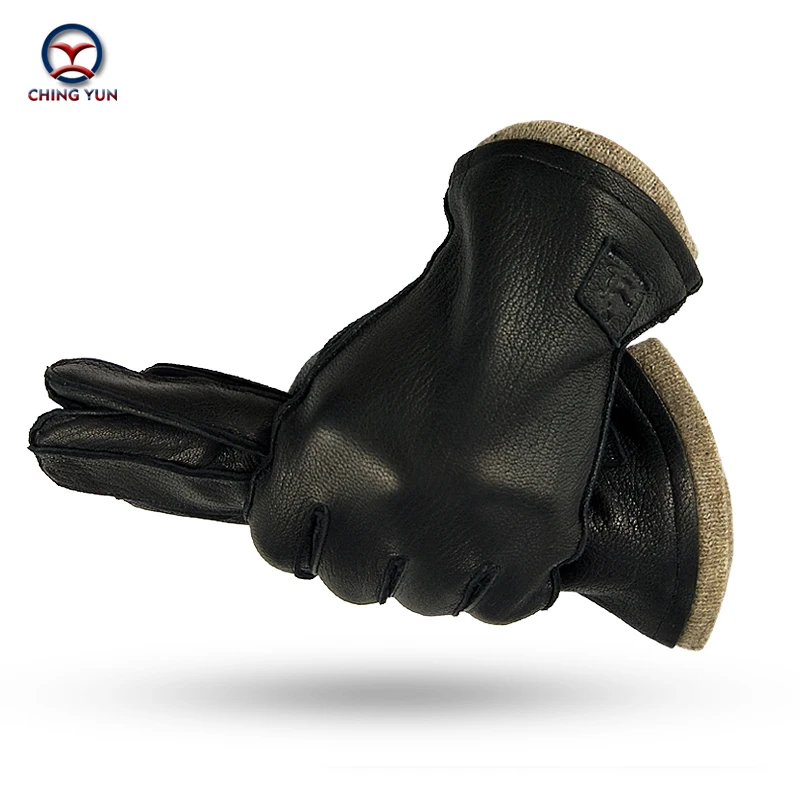 Top Trends: CHING YUN New Best Selle Winter Man Deer Skin Leather Gloves Warm Soft External Suture Gloves 70% Wool Lining Large Size Glove Shoppable Styles