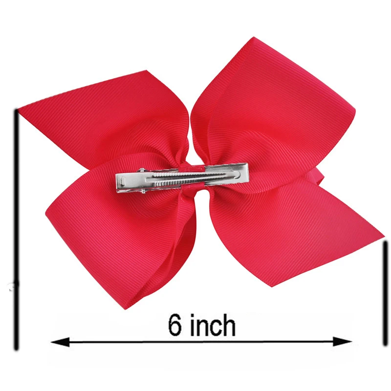 Top Trends: 20 Color 6 Inch Girls Luxury Rhinestone Bowknot Hair Clips Children Grosgrain Ribbon Hair Bow Hairpins Headwear Hair Accessories Shoppable Styles - Image 6