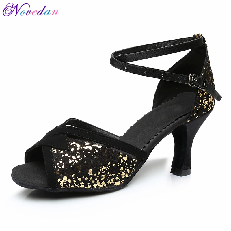 Top Trends: Glitter Salsa Dance Shoes Latin Woman Tango Shoes Female Ladies Latin Ballroom Dancing Shoes Black 5cm / 7cm Shoppable Styles