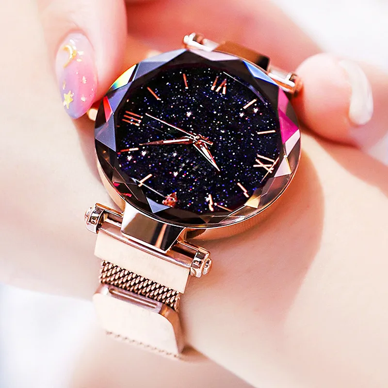 Top Trends: Reloj Mujer Women&#039;s Fashion Starry Sky Watches Magnet Buckle Mesh Belt Diamond Quartz Watch Women Dress Clock Relogio Feminino Shoppable Styles