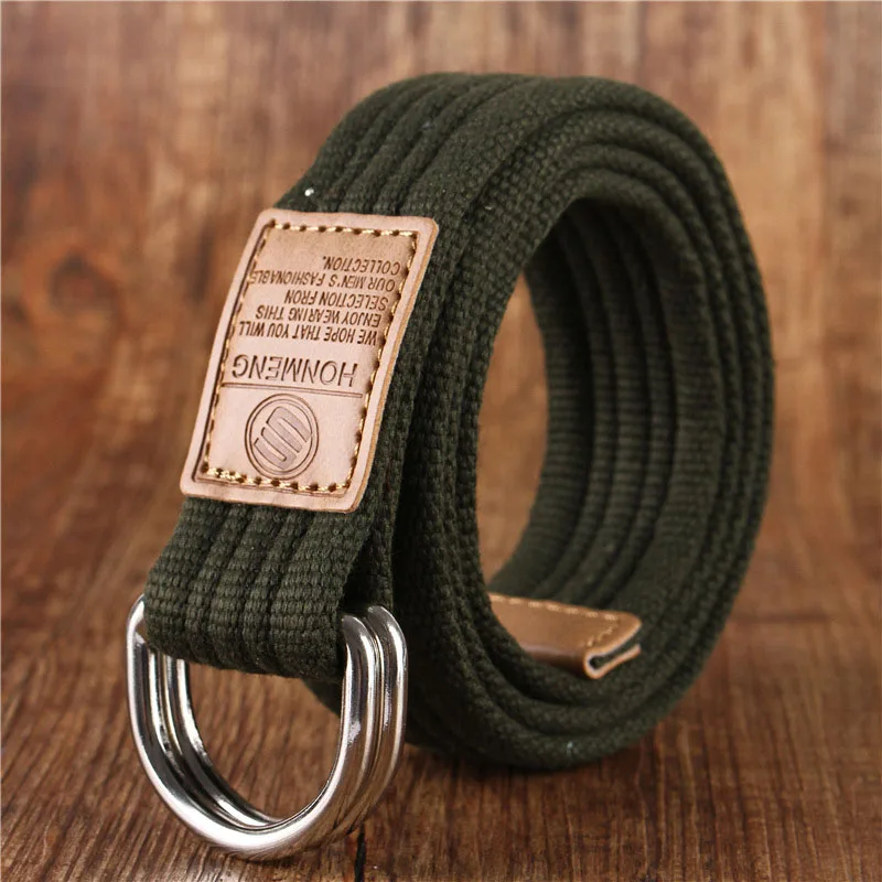 Top Trends: New Unisex Canvas Belt Double Ring Buckle Military Belt Army Belts Men Women's Casual Business Cowboy Pants Belt Shoppable Styles - Image 3