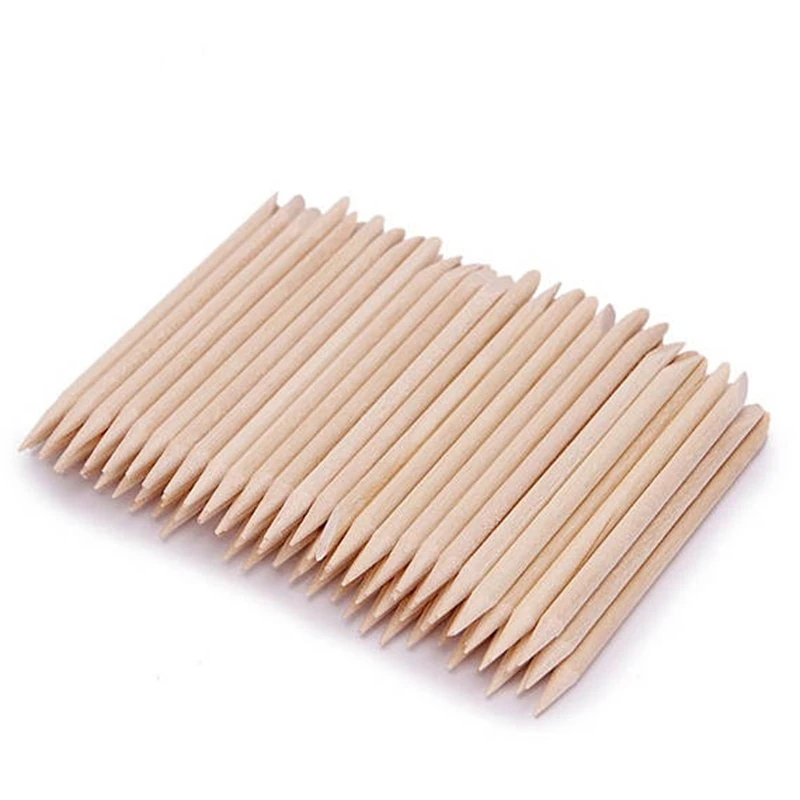 Top Trends: 1 Pack 50 / 100pcs Orange Wood 2-Way Use Nail Art Cuticle Pusher Remover Pedicure Manicure Sticks Tool TRP09 (11.5cm Long) Shoppable Styles - Image 5