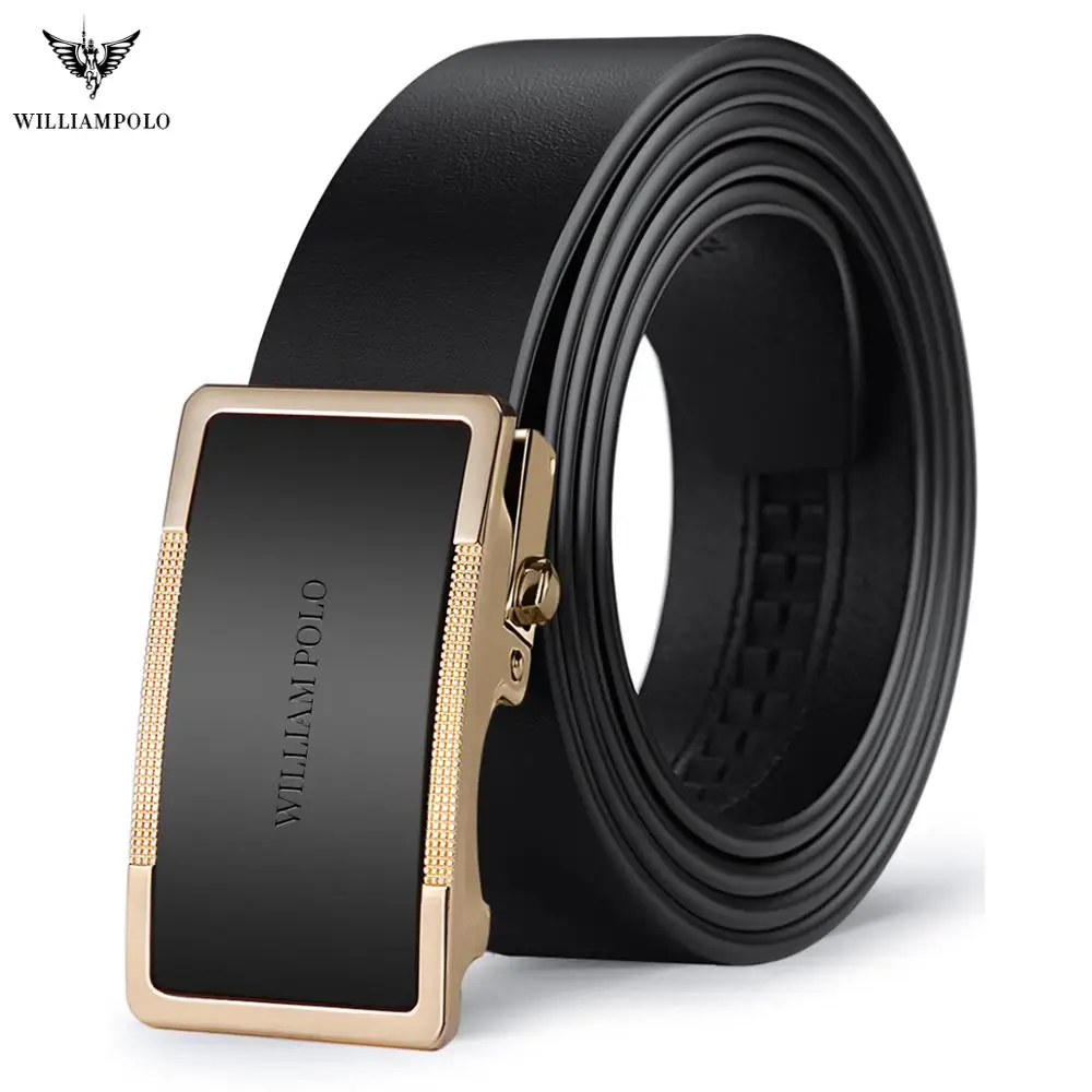 Top Trends: WILLIAMPOLO Men Belt Buckle Belts For Men Luxury Brand Strap Original Natural High Quality Genuine Leather Automatic Buckle Belt Shoppable Styles