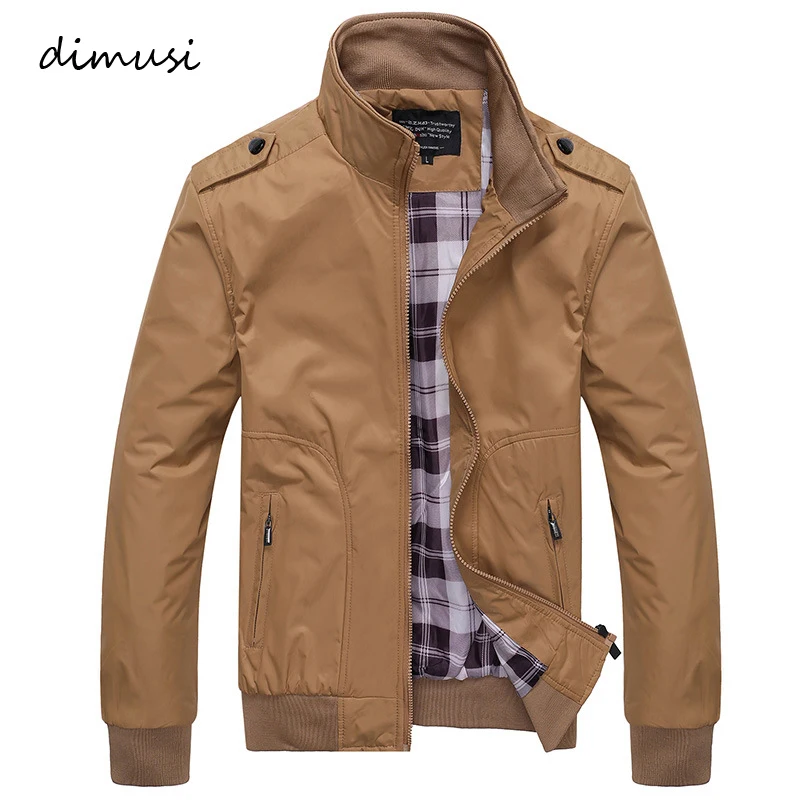 Top Trends: DIMUSI Mens Jackets Spring Autumn Casual Coats Solid Color Mens Sportswear Stand Collar Slim Jackets Male Bomber Jackets 4XL Shoppable Styles