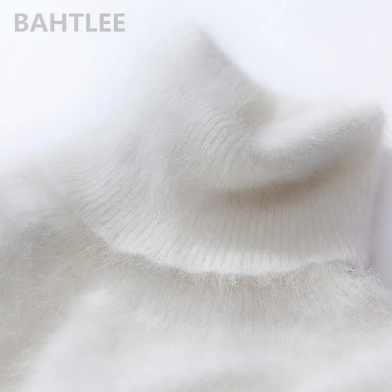 Top Trends: BAHTLEE Winter Women's Angora Jumper Turtleneck Pullovers Knitting Sweater Long Sleeve Keep Warm White Shoppable Styles - Image 5