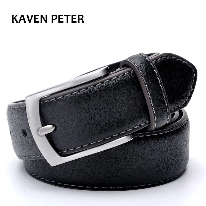 Top Trends: Fashion Man Belt Cowhide Leather Belts For Men Brand Strap Male Pin Buckle Casual Men&#039;s Leather Belts For Jeans For Man Shoppable Styles