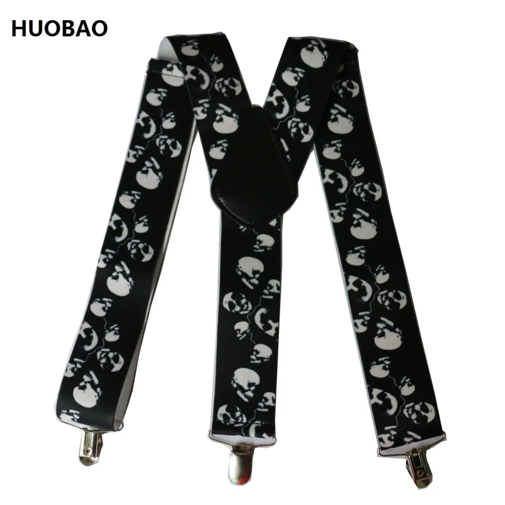 Top Trends: HUOBAO New Black Punk 5cm Wide Skull Suspenders For Mens Shoppable Styles