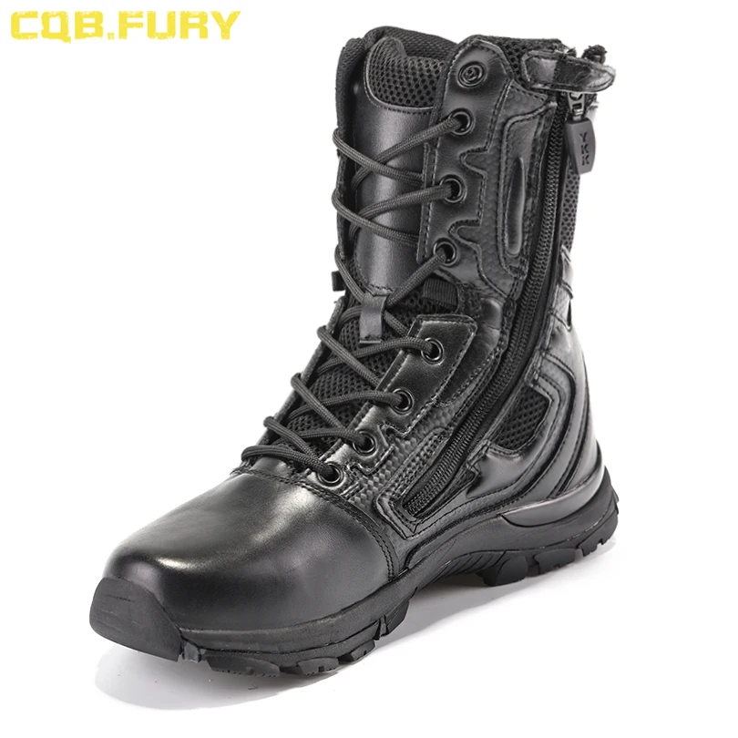 Top Trends: CQB.FURY Elite Spider Black Mens Combat MilitaryBoots Solid Breathable Tactical ZipperBoots Microfiber Rubber Army Bootsize38-46 Shoppable Styles