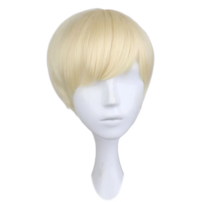 Top Trends: QQXCAIW Short Straight Cosplay Men Boy Party Blonde 30 Cm Synthetic Hair Wigs Shoppable Styles