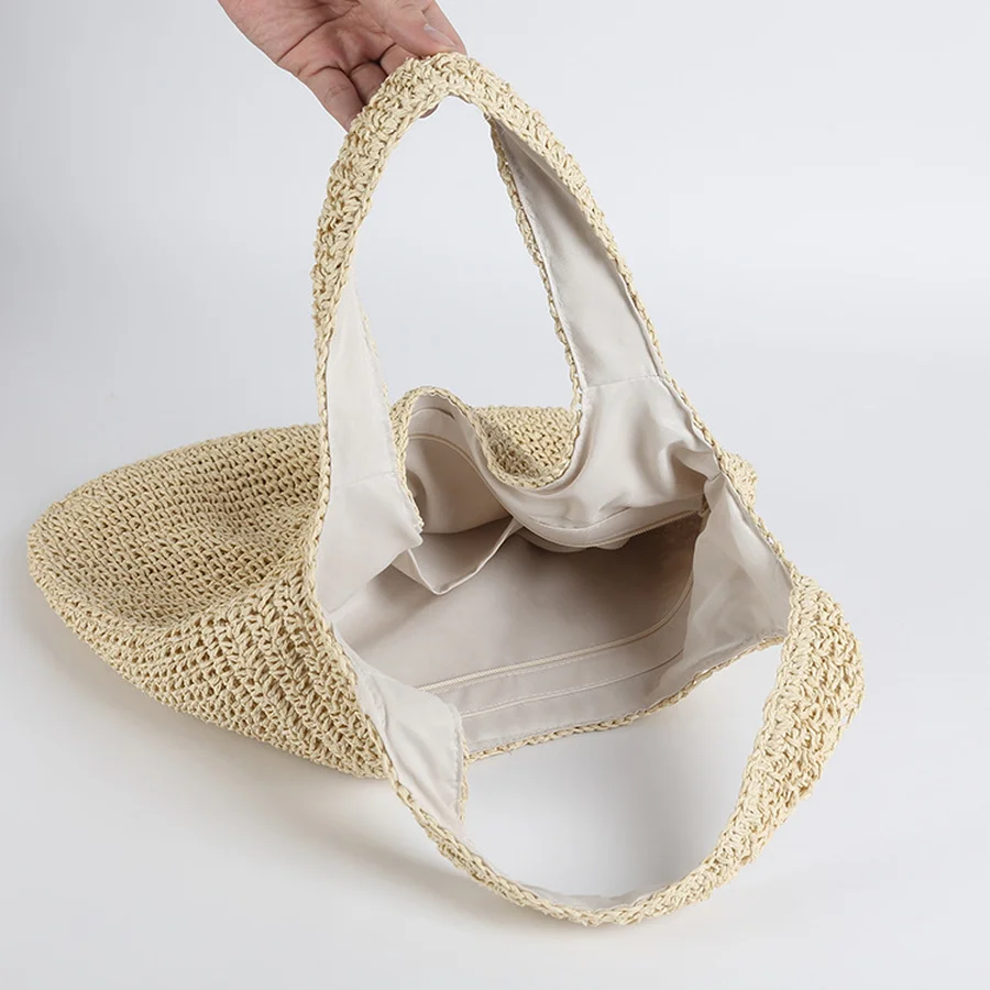 Top Trends: Fashion Straw Women Shoulder Bags Paper Woven Female Handbags Large Capacity Summer Beach Straw Bags Casual Tote Purses 2022 Shoppable Styles - Image 5