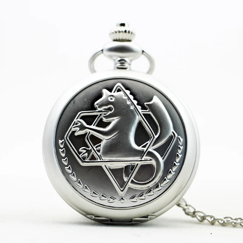 Top Trends: Antique Silver Fullmetal Alchemist Necklace Pendant Quartz Pocket Watch With Chain Gift Shoppable Styles