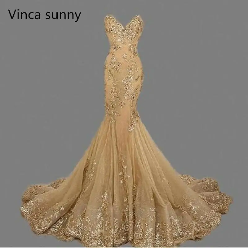 Top Trends: Vestido De Festa Luxury Evening Gowns Sweetheart Robe De Soiree Gold Sequins Mermaid Evening Dresses Long 2024 Best Selling Shoppable Styles