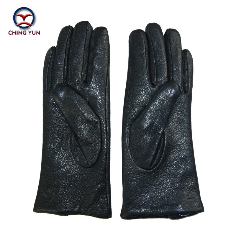 Top Trends: CHINGYUN New Women Genuine Glove Soft Thicken Bow Leather Gloves Winter Autumn Ladies Fashion Brand Black Warm Leather Fv02 Shoppable Styles - Image 6