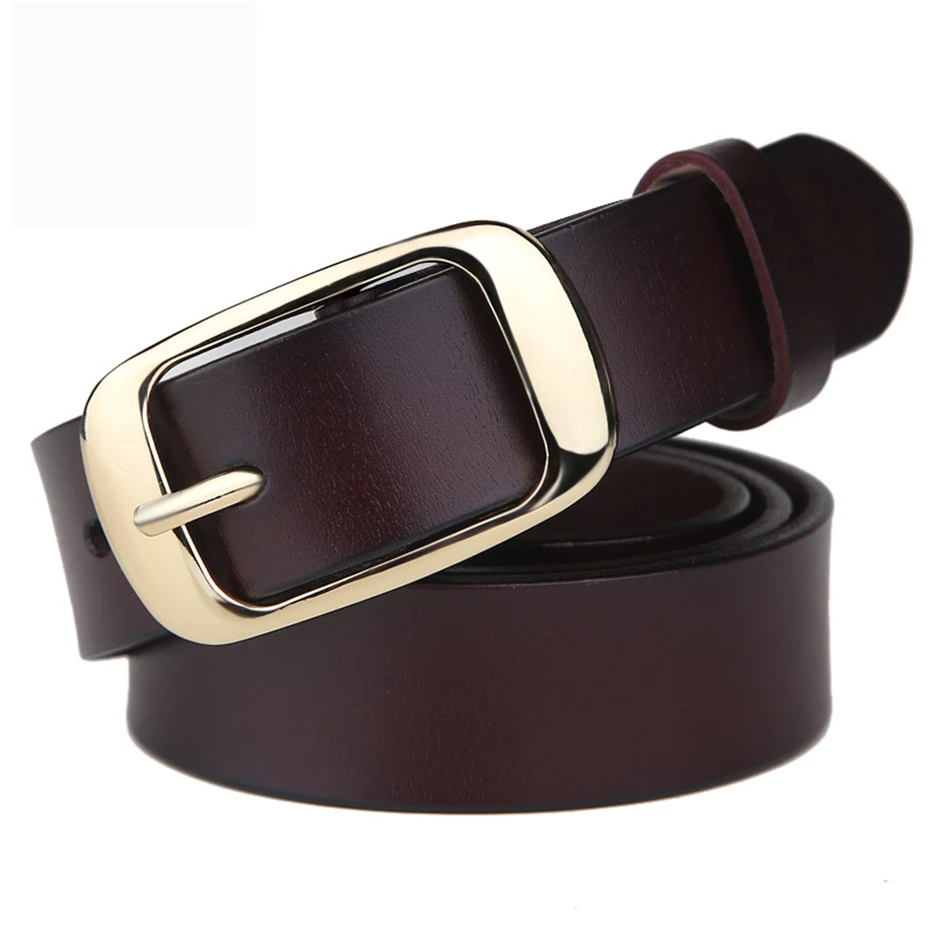 Top Trends: Women's Fashion Brand Strap Genuine Leather Women Belt Alloy Pin Buckles Vintage Belts For Womens Jeans High Quality Wide 2.8cm Shoppable Styles - Image 2