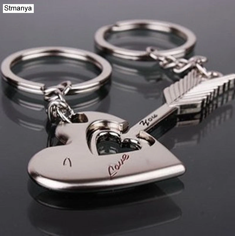 Top Trends: New Trendy Hot Sale One Pair Key Chain Alloy Arrow Bow Love Keyrings Key Chains Lovers Ring Couples Keychain For Gift 17343 Shoppable Styles