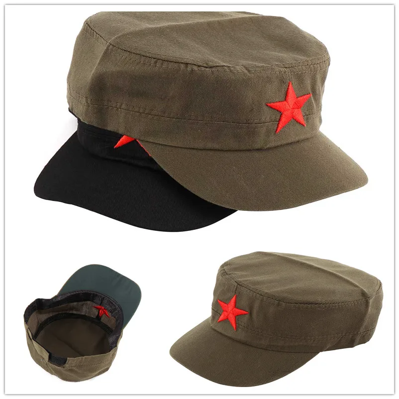 Top Trends: 1pcs China Red Army Cotton Cap Hat Red Star Chairmen Mao Communist Party Men's Gift Personality Casual Visor Shoppable Styles